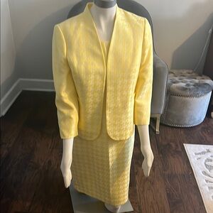 Stylish Yellow Houndstooth Suit Set